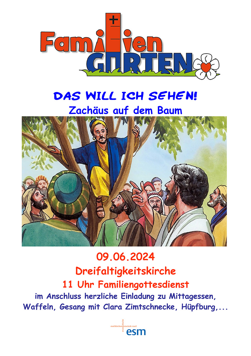 Einladung zum Familiengarten am 9. Juni 2024 in der Dreifaltigkeitskirche
