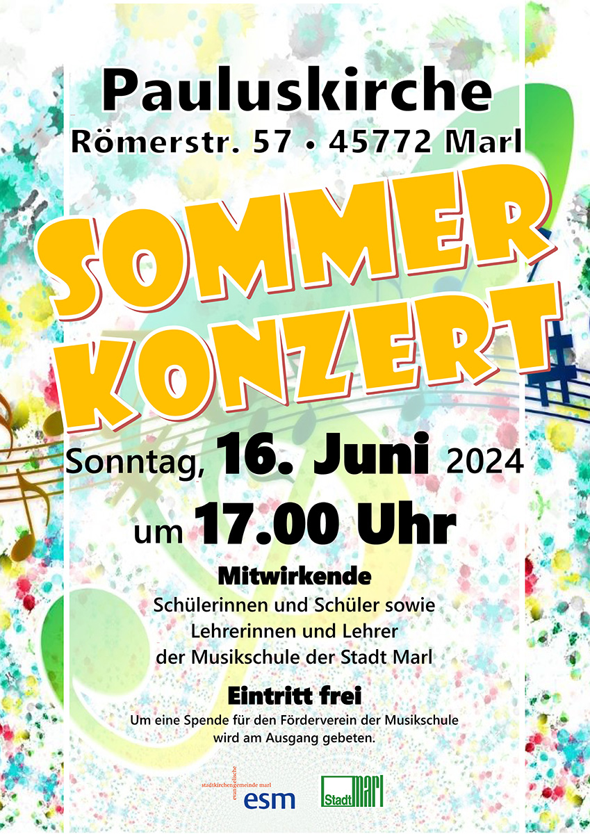 Sommerkonzert in der Pauluskirche am 16. Juni